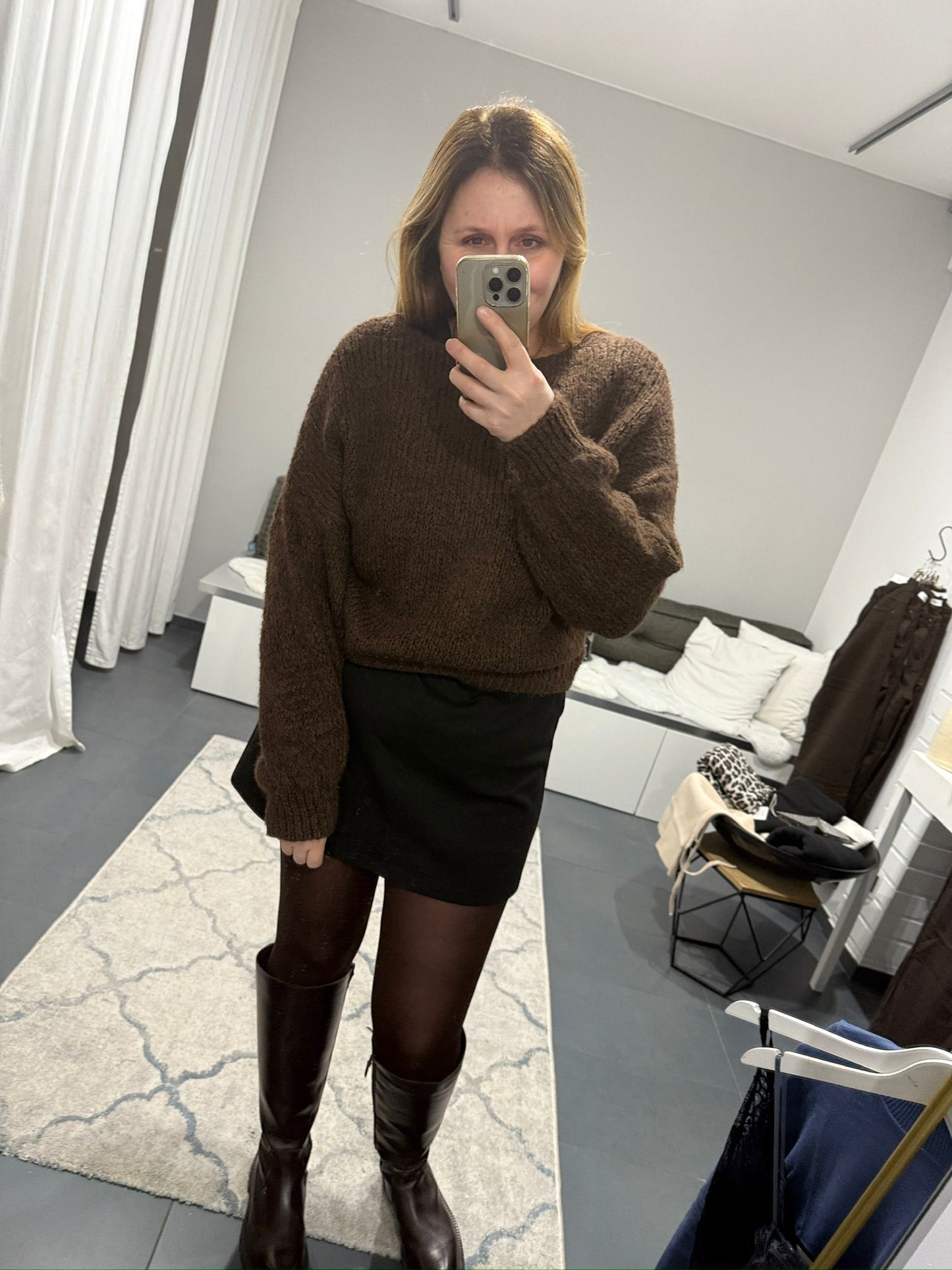 Strickpullover in Wickeloptik