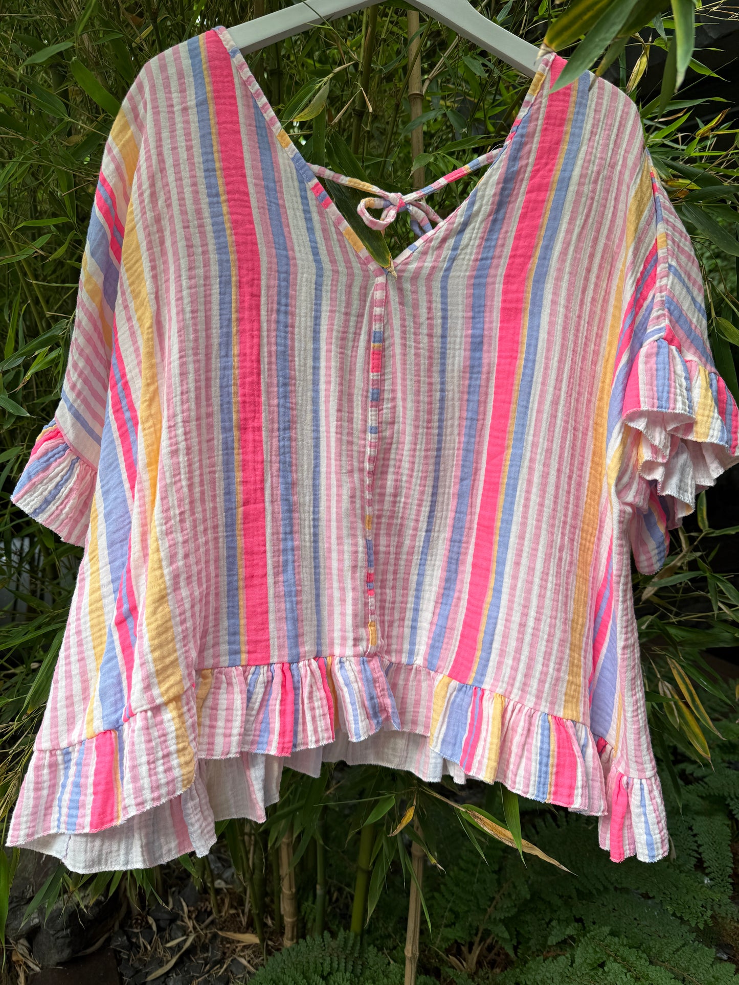 Sommerliche Musselinbluse “Candy Stripes”