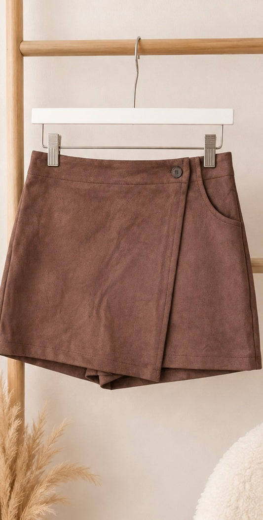 Wildleder Skort Choco