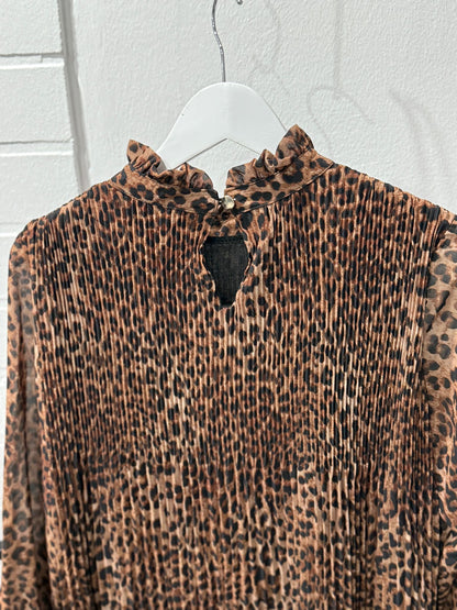 Plissiertes Kleid im Leo-Print