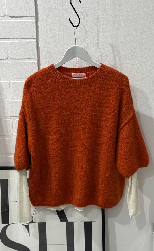 Kurzarm-Wollpullover