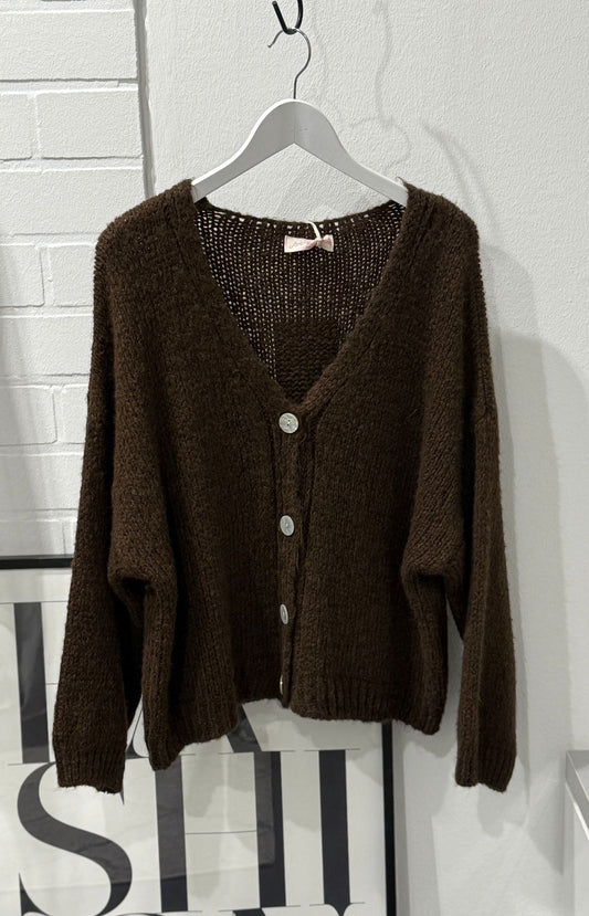 Strickcardigan mit V-Ausschnitt