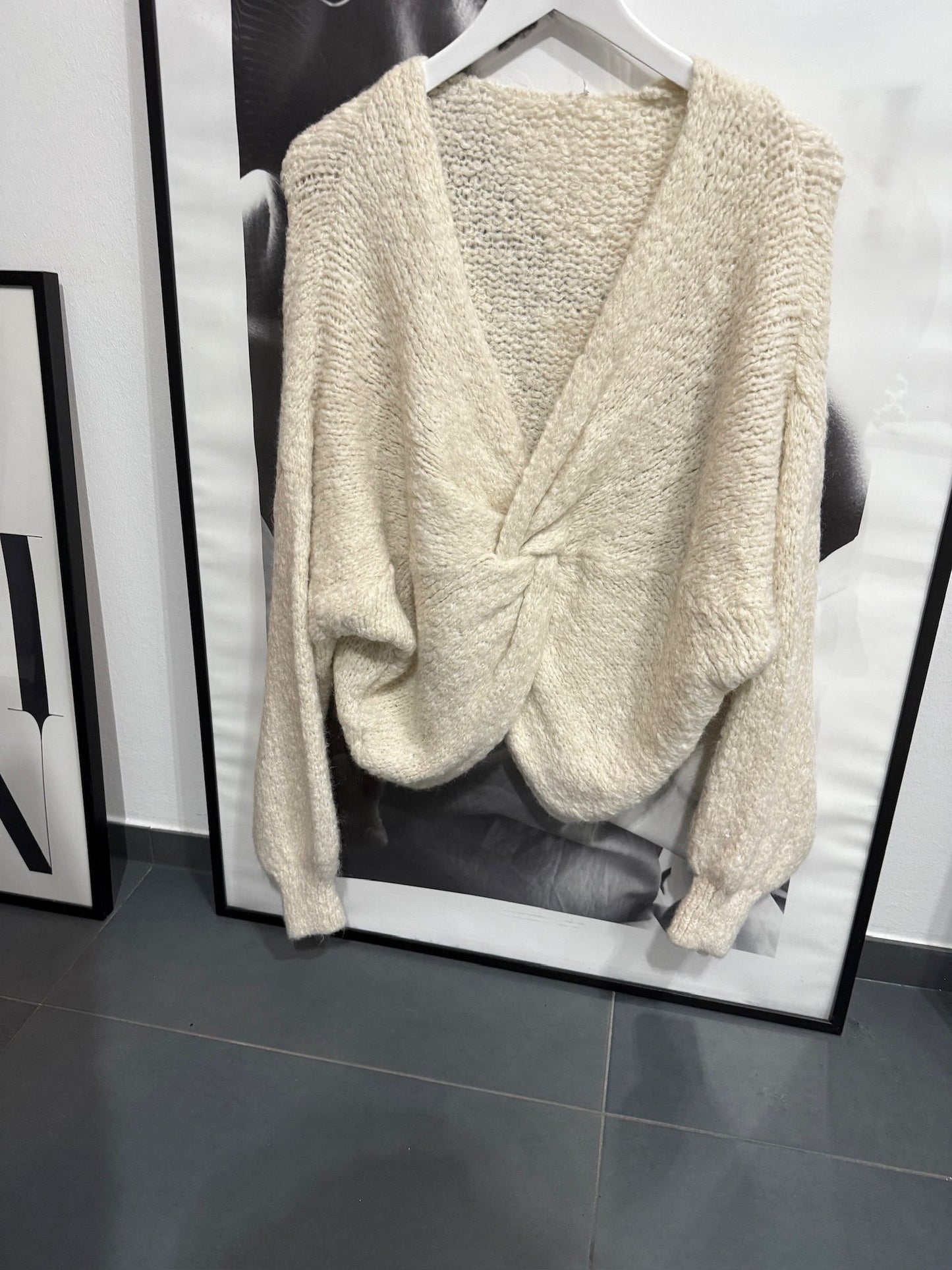 Strickpullover in Wickeloptik