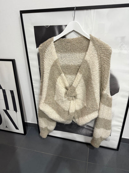 Strickpullover in Wickeloptik