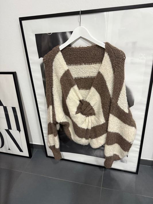 Strickpullover in Wickeloptik