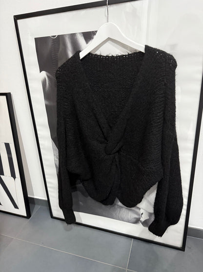 Strickpullover in Wickeloptik